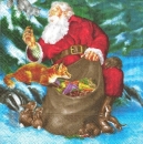 Serviette Samichlaus mit Fuchs